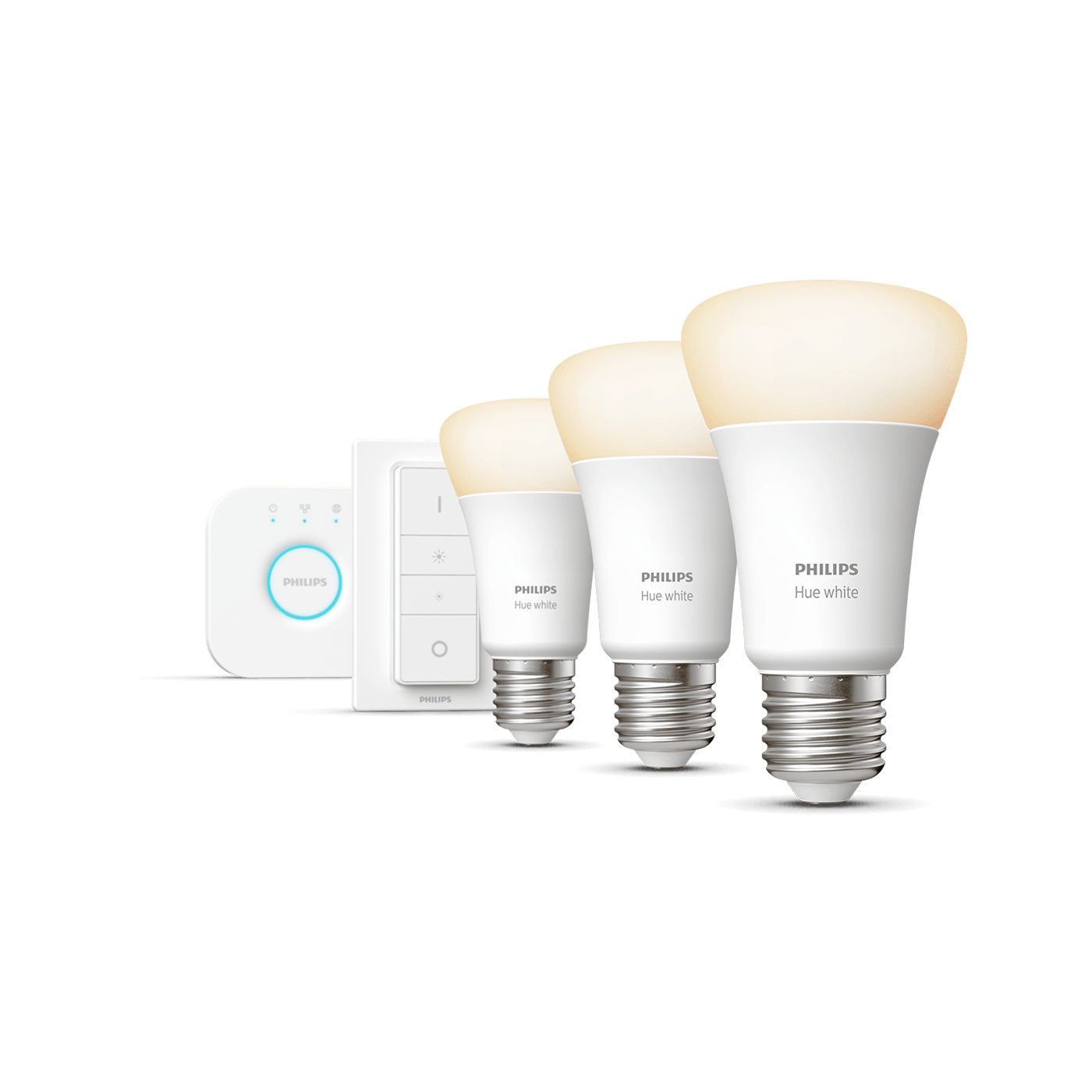 Philips Hue White and Color LED Smart Button Starter Kit with Philips Hue White and Color Ambiance A19 LED Smart Bulb