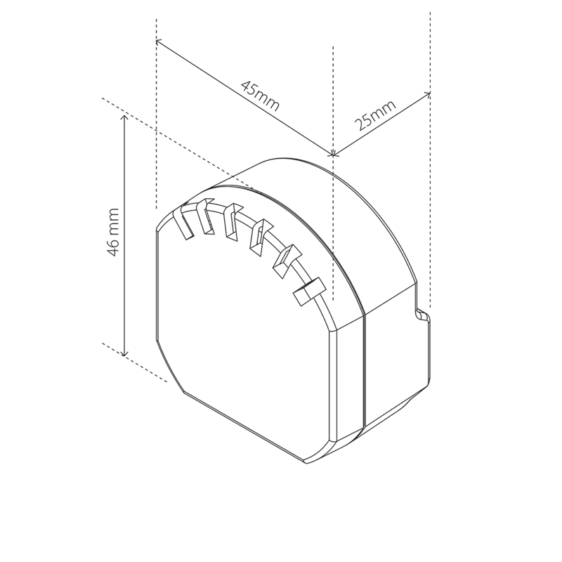 Heatit - ZM Single Relay - Product Measurements