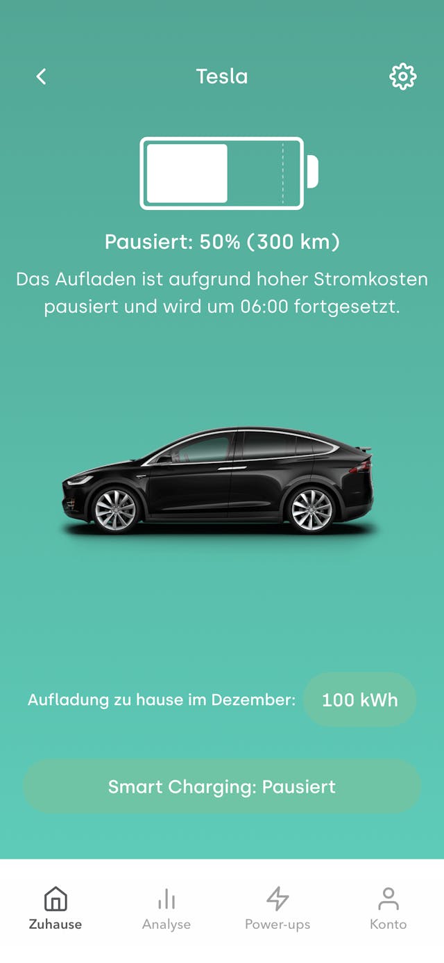 Screenshot - SmartCharging Tesla Paused DE