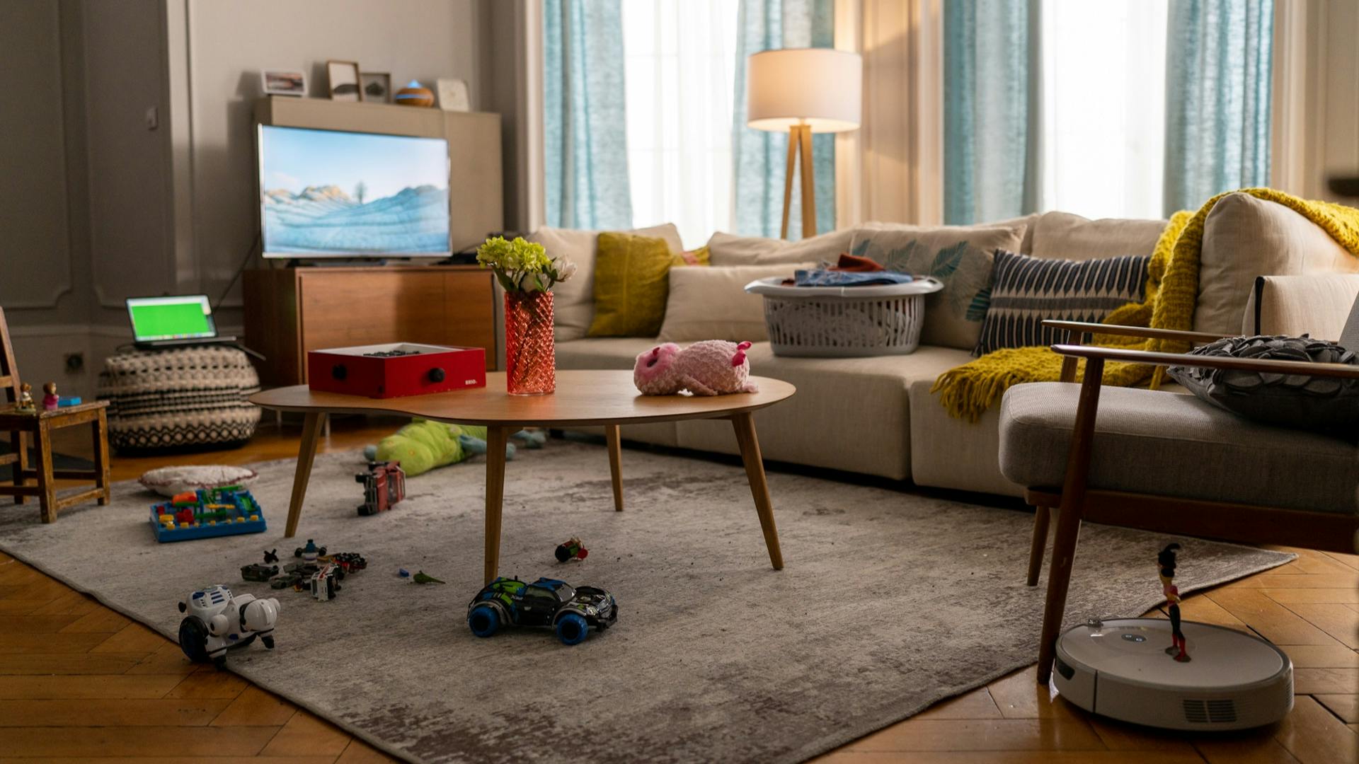 Family in living room