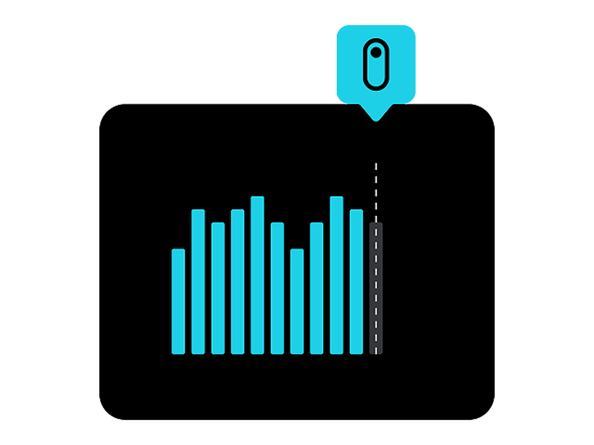 Graph with pulse illustration