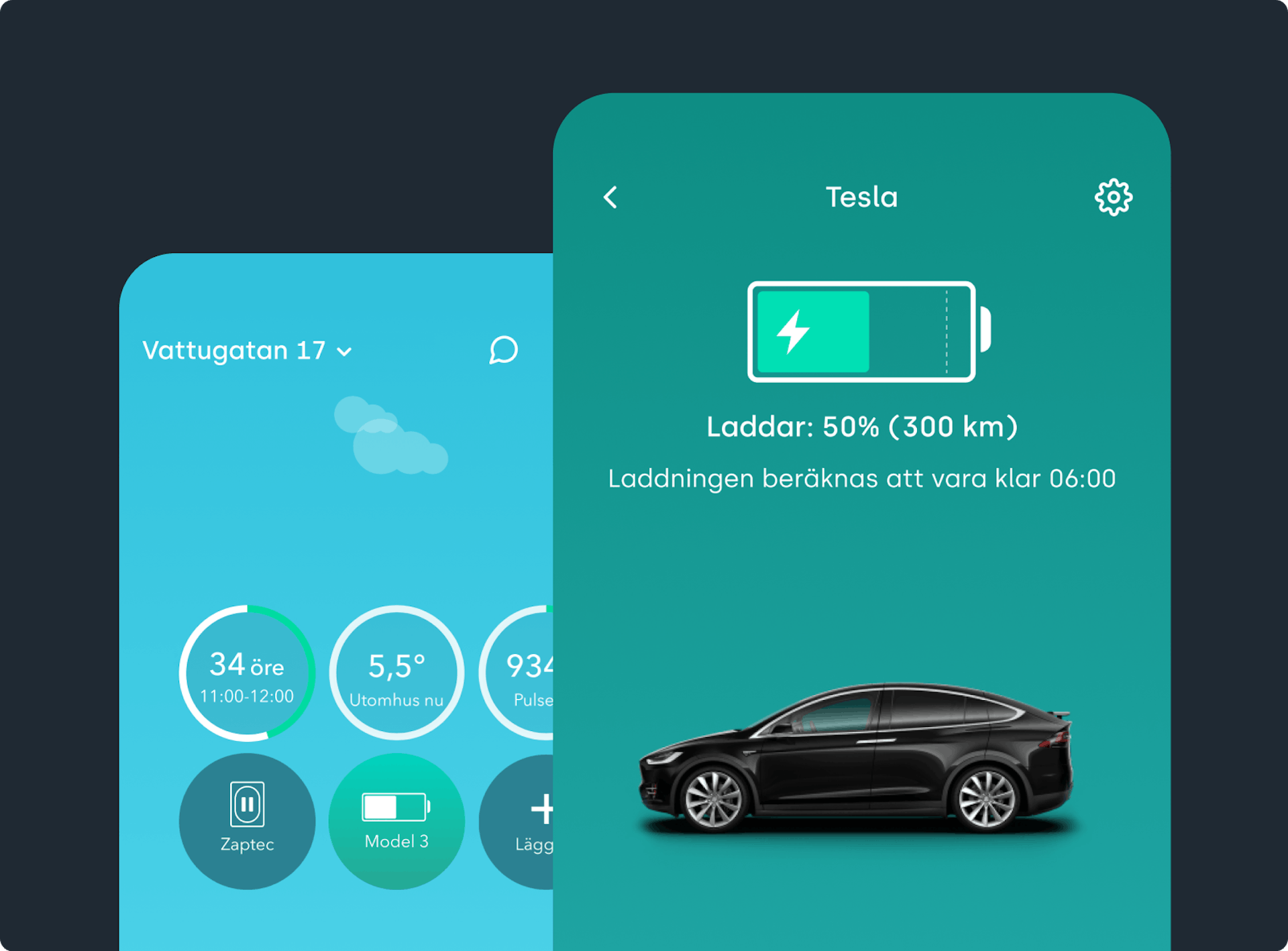 connected-cars duo-app-screens