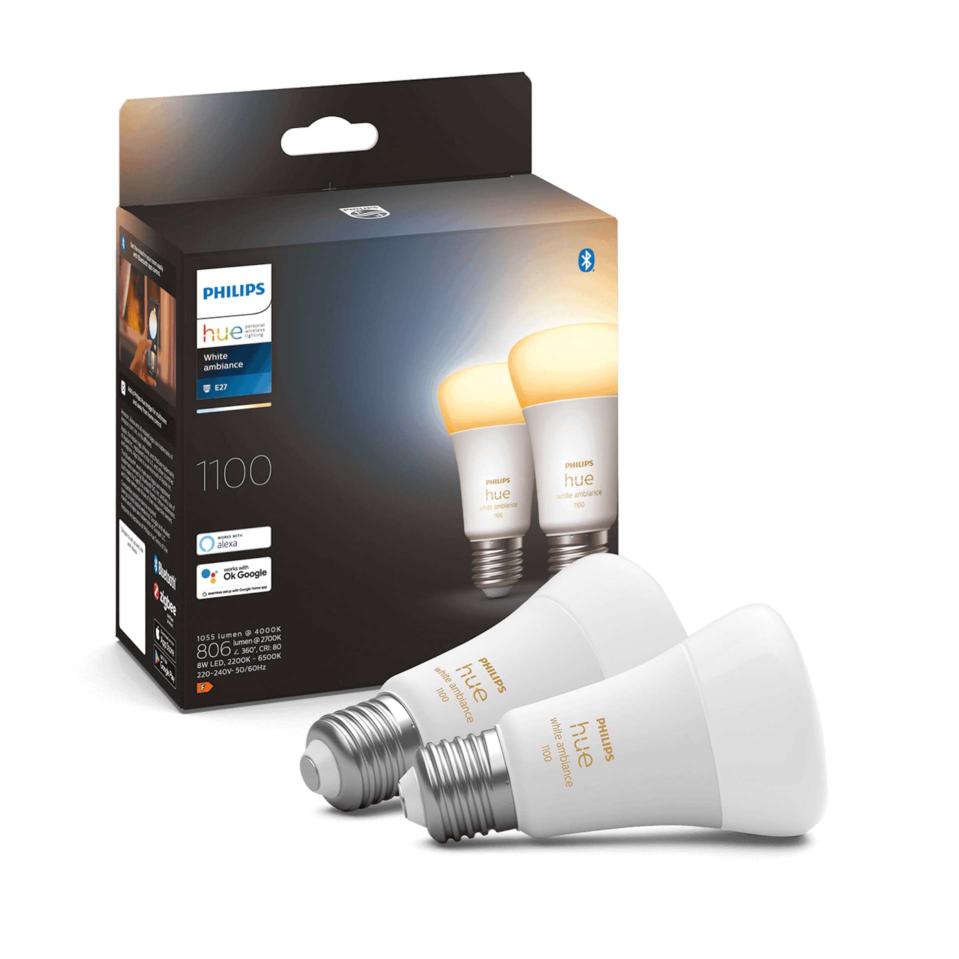Philips Hue White Ambiance E27 (2-pack) (G2) - Details - Image