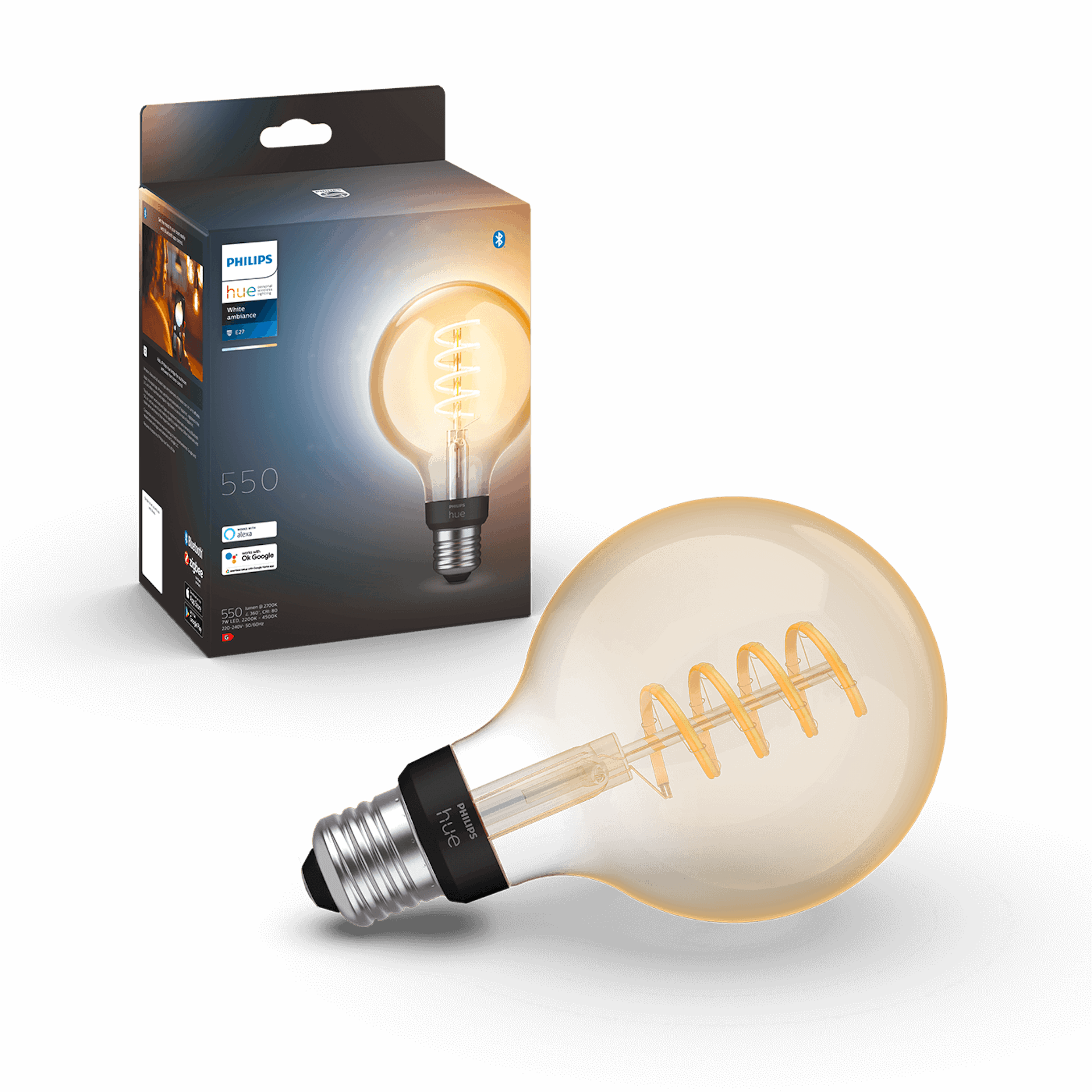 Philips Hue White Ambiance Filament E27 G93 - Details - Packaging image